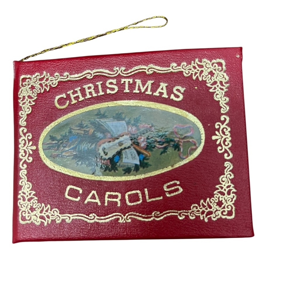 Vintage Red Christmas Carols Tree Ornament
